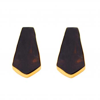 WOOD MEATAL EARRING 